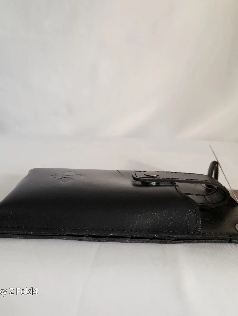 Patricia Nash Heritage Black Leather Phone Holster with Key Ring